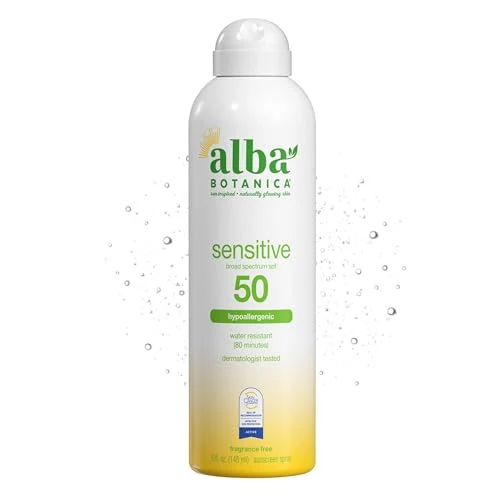 Outstanding Alba Botanica Sensitive Sunscreen Spray for Face and Body Fragrance- Broad Spectrum SPF 50 Water Resistant 5 fl. oz. Bottle Carefully Designed