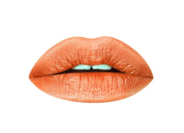 Outstanding Aromi Burnt Pumpkin Metallic Liquid Lipstick Orange Gold Lip Color with Shimmery Finish Vegan Cruelty- Long-lasting Waterproof Chewy Exclusive