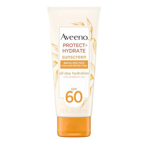 Consistent Aveeno Protect Hydrate Moisturizing Body Sunscreen Lotion with Broad Spectrum SPF 60 Prebiotic Oat Weightless Refreshing Feel Paraben- Expertly Made