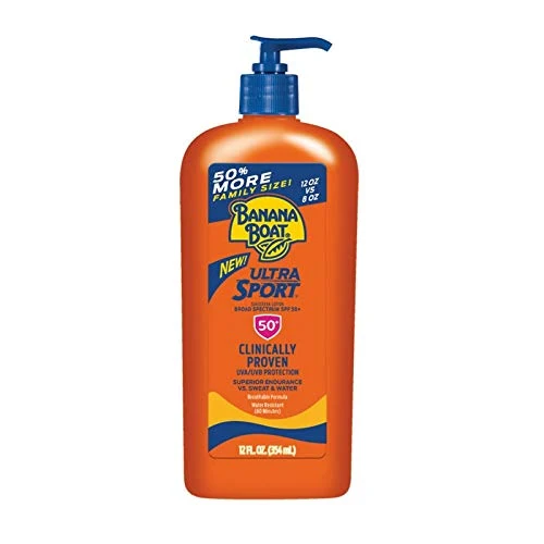 Convenient Banana Boat Sunscreen Sport Family Size Broad Spectrum Sun Care Sunscreen Lotion - Spf 50 12 Ounce Pack Of 2 Fine