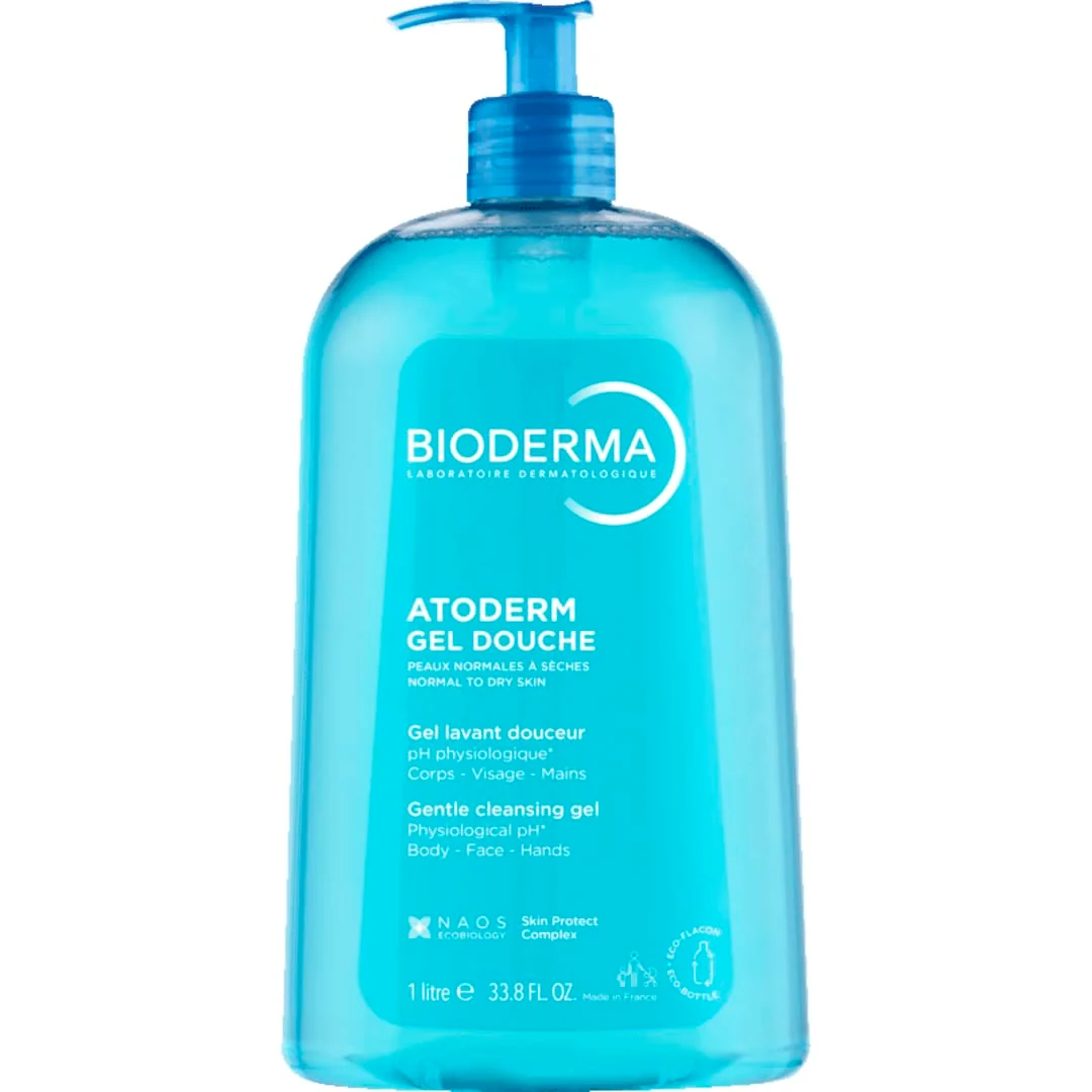 Specialty Bioderma - Atoderm Hydrating Shower Gel Body Wash - Moisturizing Face and Body Cleanser for Normal to Dehydrated Sensitive Skin Refined