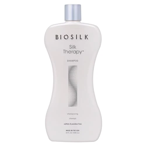 Durable BioSilk Silk Therapy Shampoo Gentle Hair Cleanser for Healthy Shiny Hair Conditions with Silk Proteins Botanical Extracts Sulfate- Fine