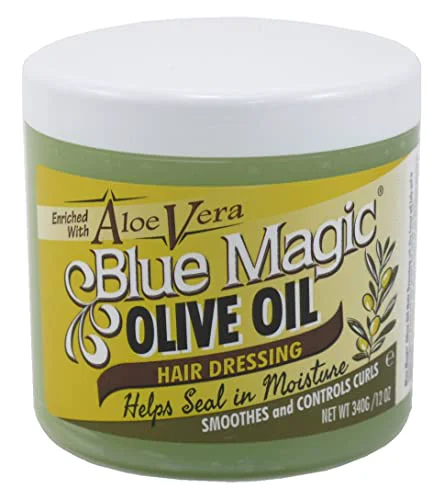 Effective Blue Olive Oil Hair Dressing with Aloe Vera 12 Ounce Casual