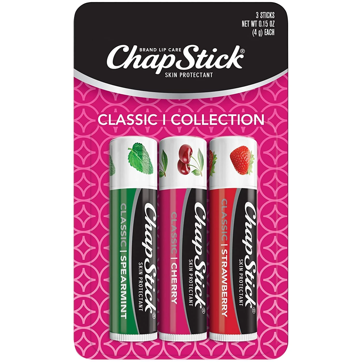 Effective ChapStick Classic Lip Care Skin Protectant 0.15 Ounce 3 Count Pack of 1 Certified