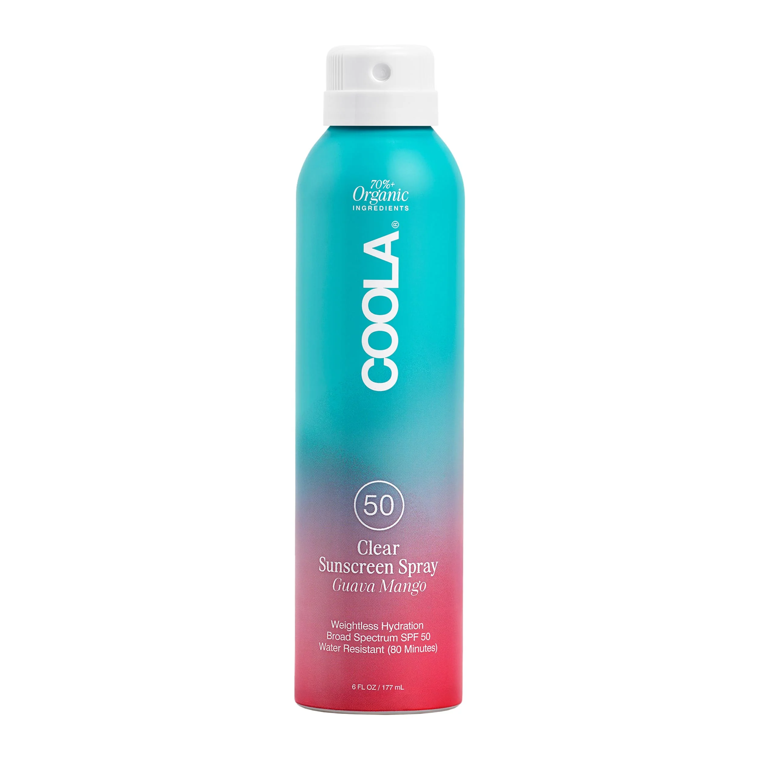 World-Class COOLA Organic Sunscreen SPF 50 Sunblock Spray Dermatologist Tested Skin Care For Daily Protection Vegan And Gluten Guava Mango 6 Fl Oz Consistent
