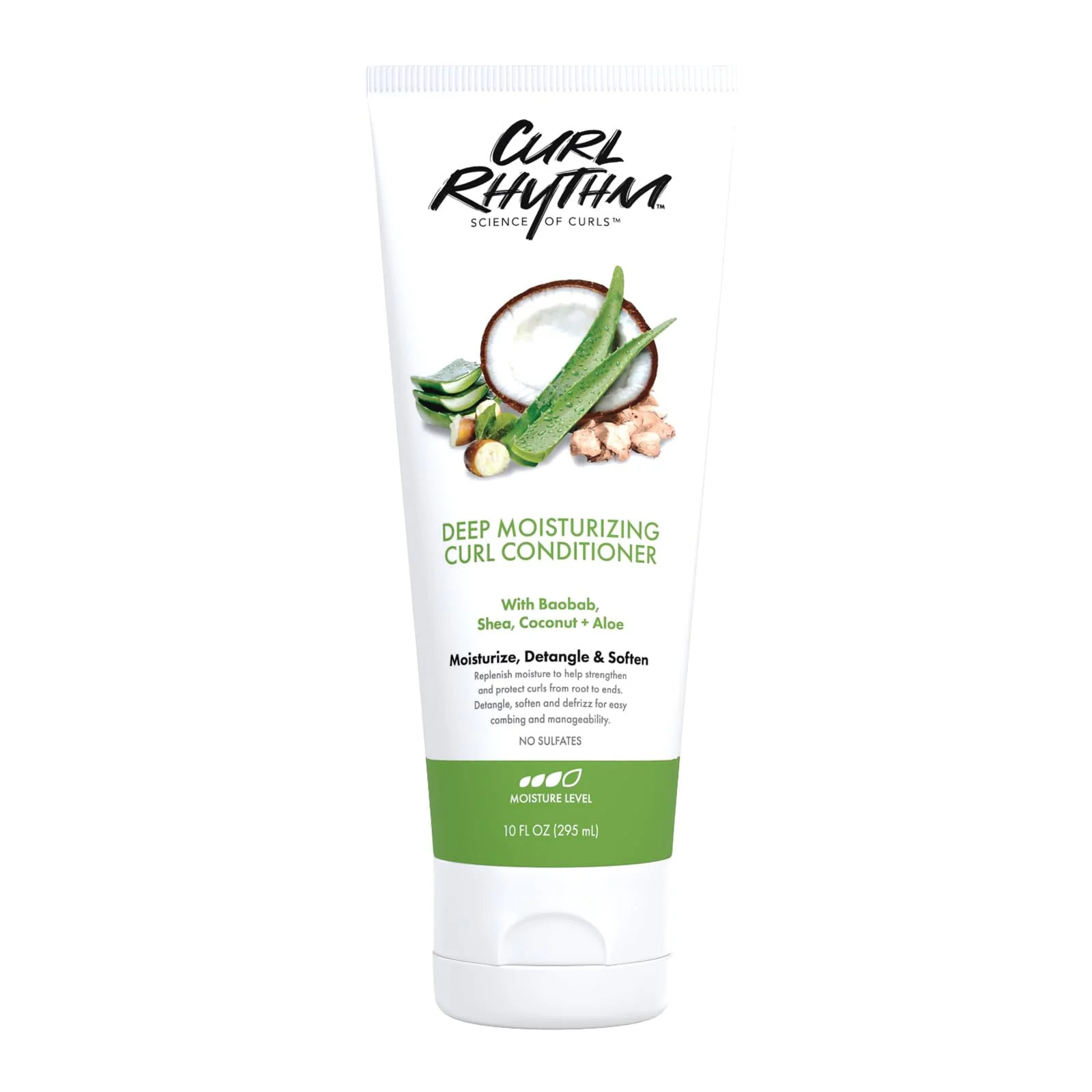Fast Curl Rhythm Deep Moisturizing Curl Conditioner - Curly Hair Conditioner with Shea Butter Coconut and Aloe - Strengthens and Protects Curls - 10 oz High-End