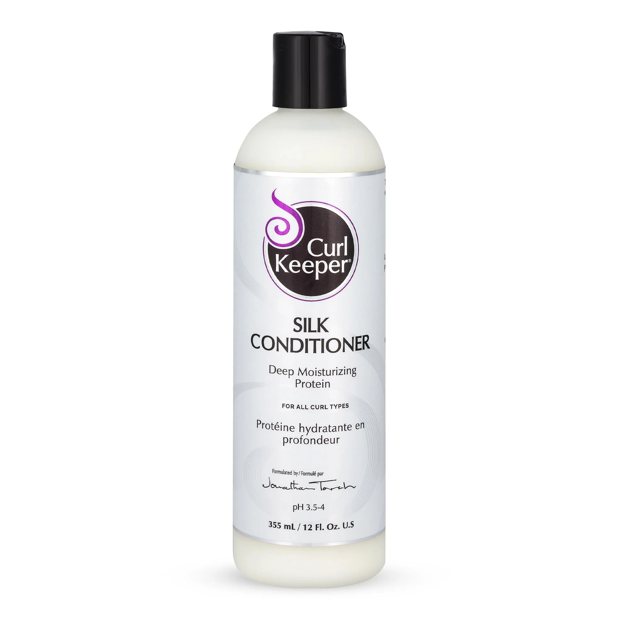 Fine Curl Keeper Silk Conditioner for Curly Hair 12 Fl Oz - Deep Moisturizing Cleansing Daily Hair Conditioner with Silk Amino Acids for All Curl Types Enhanced