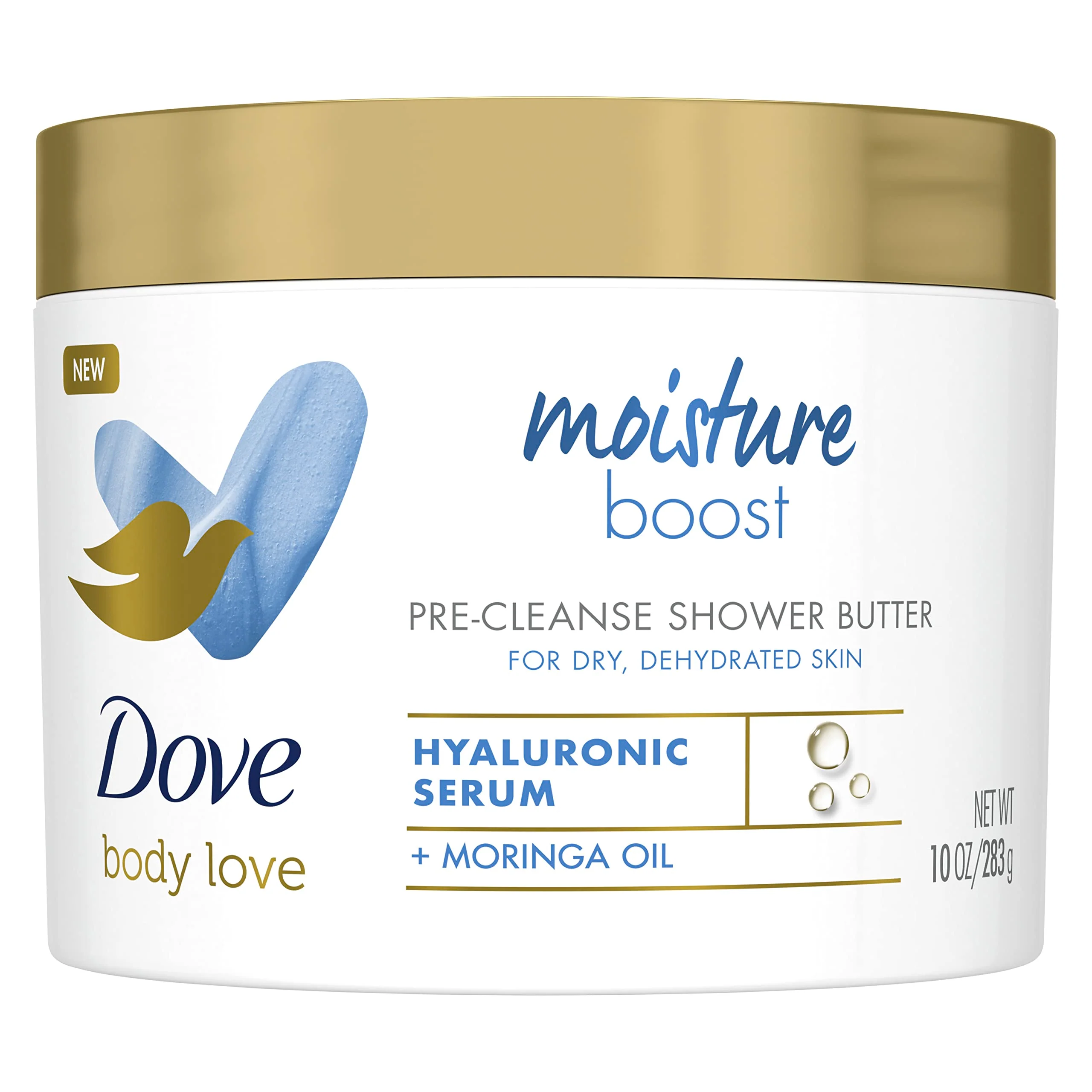 Flexible Dove Body Love Shower Cleansing Butter Moisture Boost Cleanser for Dry Skin Silkier than Body Wash with Hyaluronic Acid and Moringa Oil 10 oz Unique