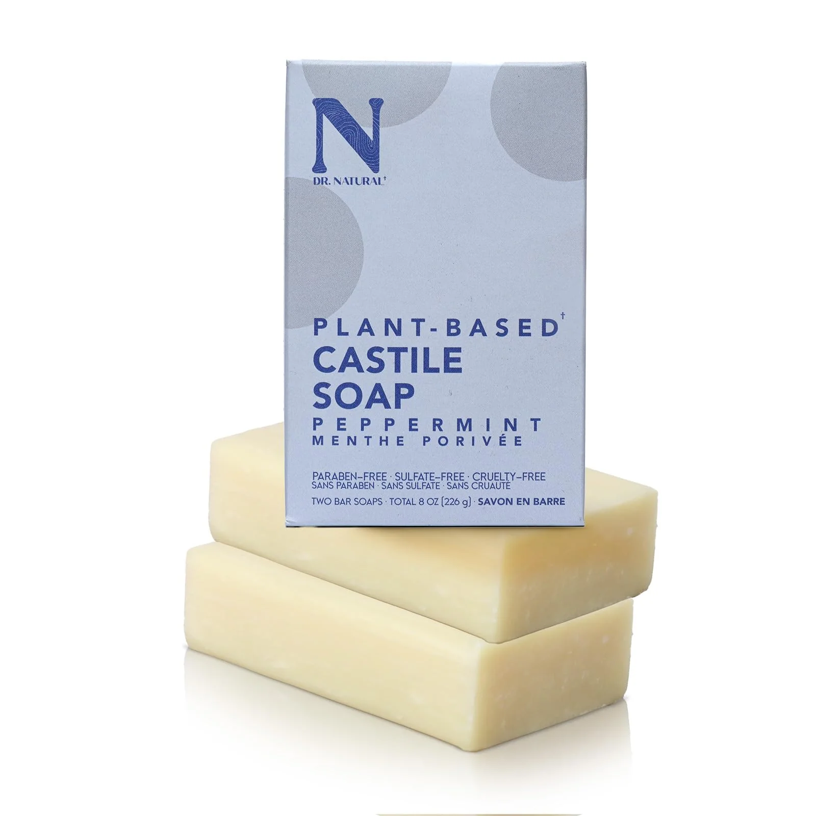 Consistent Dr. Natural Castile Bar Soap - Multipurpose Soap Bar with Anti-Acne Properties - For Face Body Hair - Sensitive Skin Body Wash - Peppermint - 2 pcs Top-Quality