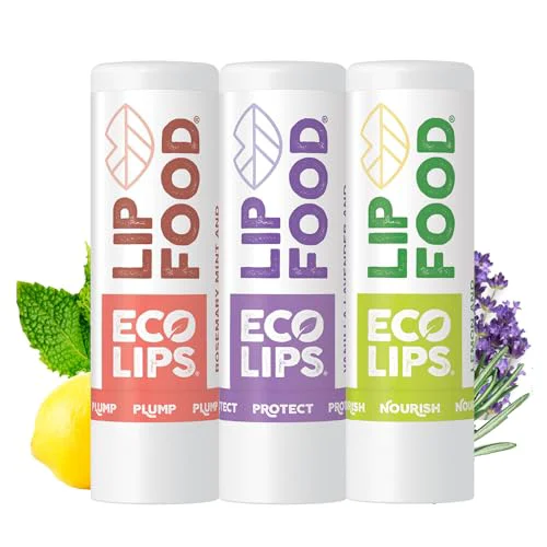 Original Design Eco Lips Lip Food - Nutrient Dense Organic Lip Balm Nourish Plump and Protect Golden Jojoba Cocoa Butter Coconut Oil Organic Cruelty- Relaxed