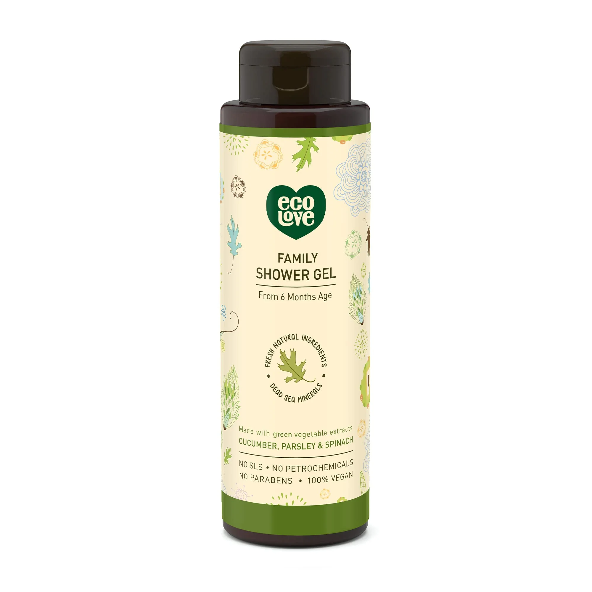 Superior ecoLove - Natural Moisturizing Body Wash for Dry Skin - With Organic Cucumber - No SLS or Parabens - Vegan and Cruelty- Shower Gel 17.6 oz Trusted