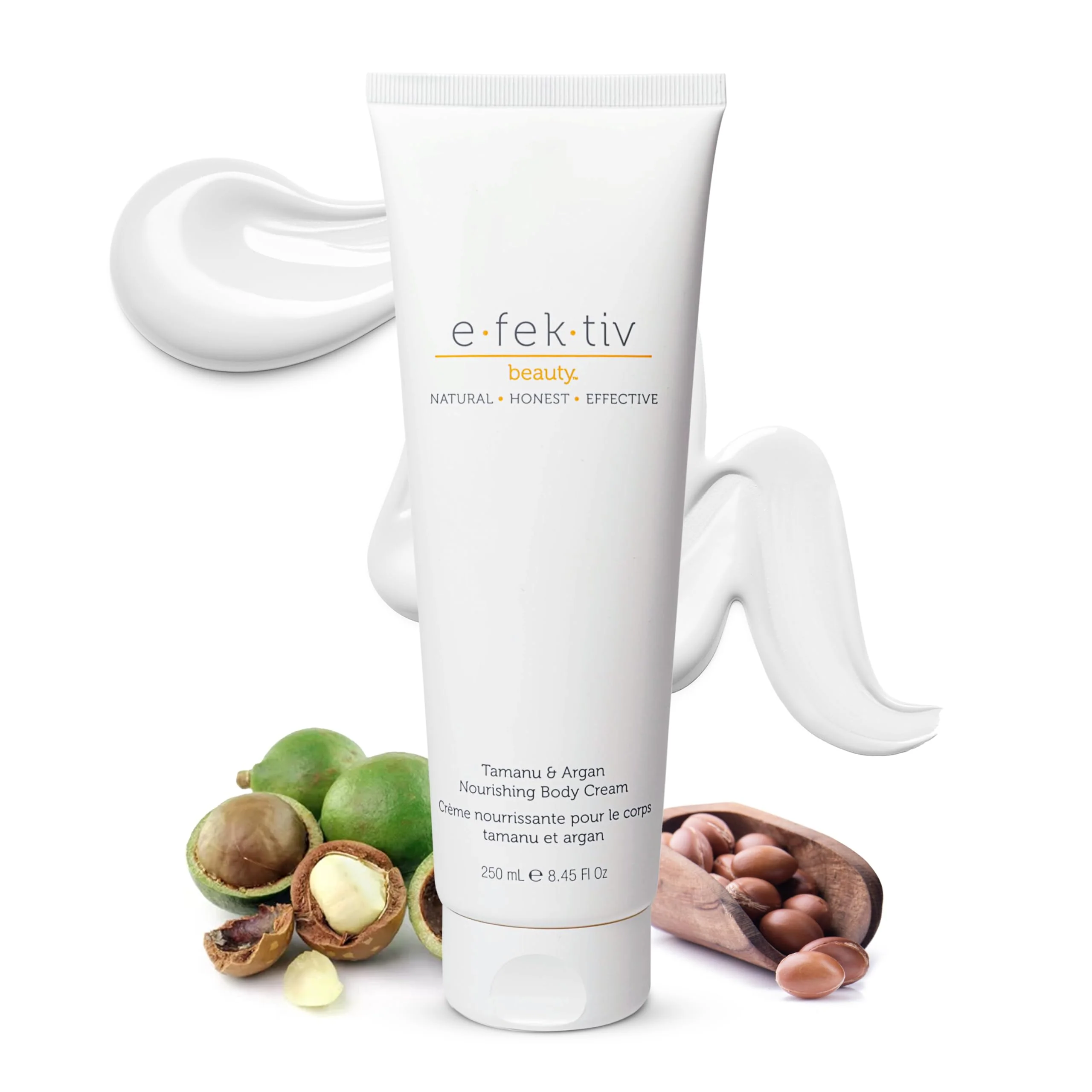 Reusable e.fek.tiv beauty Tamanu and Argan Nourishing Body Cream - Deep Hydrating Moisturizer - Rejuvenates Dry and Dehydrated Skin - Vegan - Sulfate- Elegant