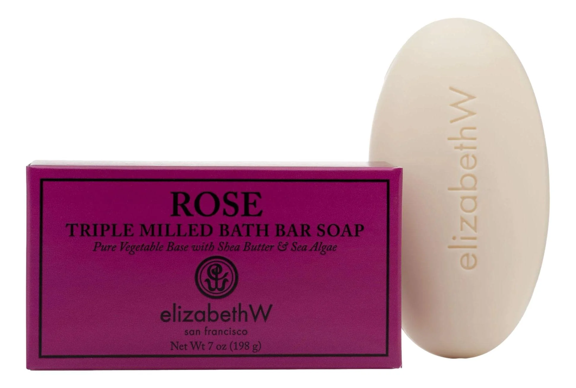 Luxury elizabeth W Rose Triple Milled Bath Bar Soap 7 Ounces Eco-Friendly