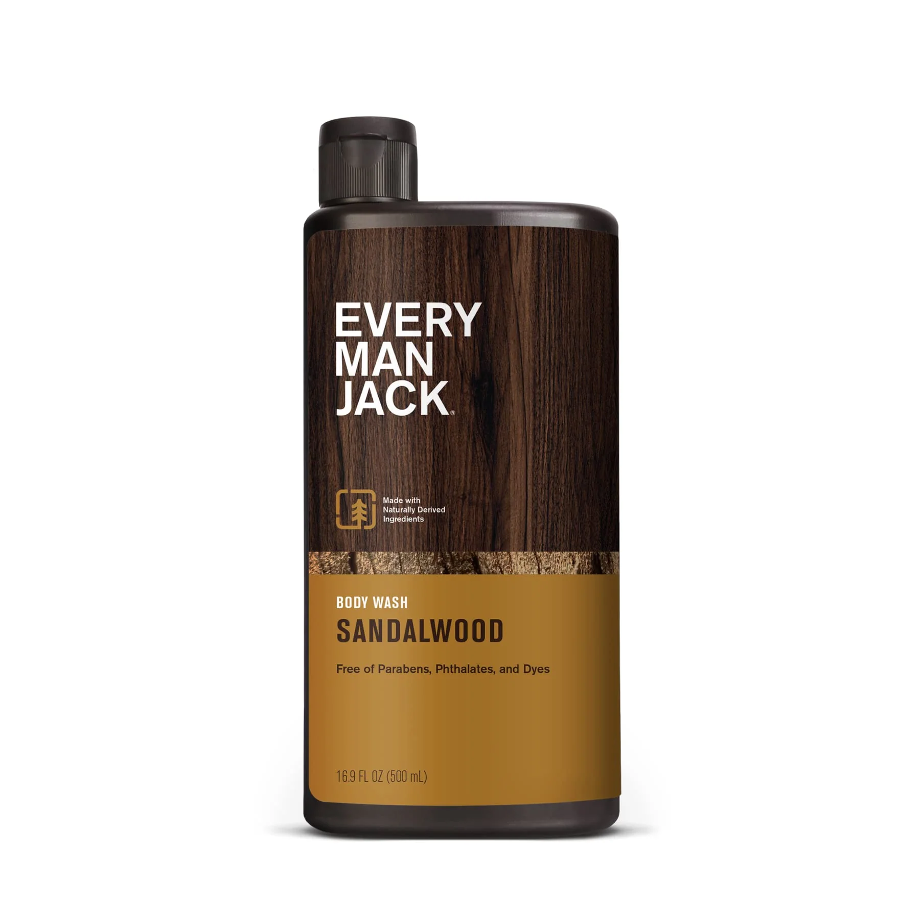 Fine Crafted Every Man Jack Body Wash And Shower Gel 16.9 Ounce Sandalwood 499ml 6 Pack Solid