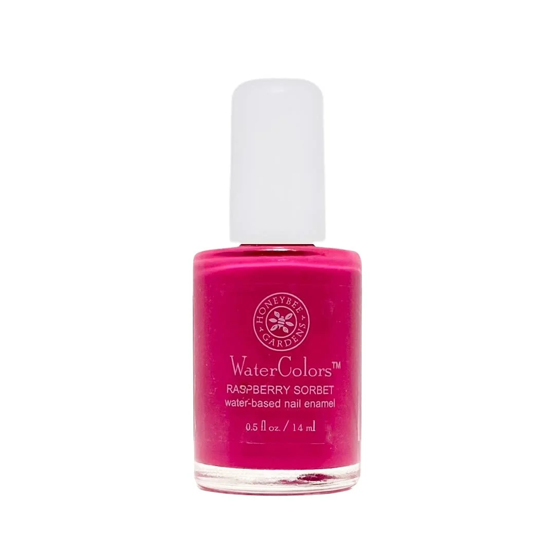 High-Quality Honeybee Gardens Water-Based Nail Enamel Eco-Friendly Odorless Vibrant - Raspberry Sorbet Rich Bright Raspberry 0.5 fl oz Long-Lasting