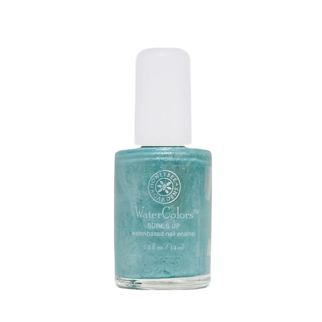World-Class Honeybee Gardens Water-Based Nail Enamel Eco-Friendly Odorless Vibrant - Surfs Up Soothing Aquamarine 0.5 fl oz Classic