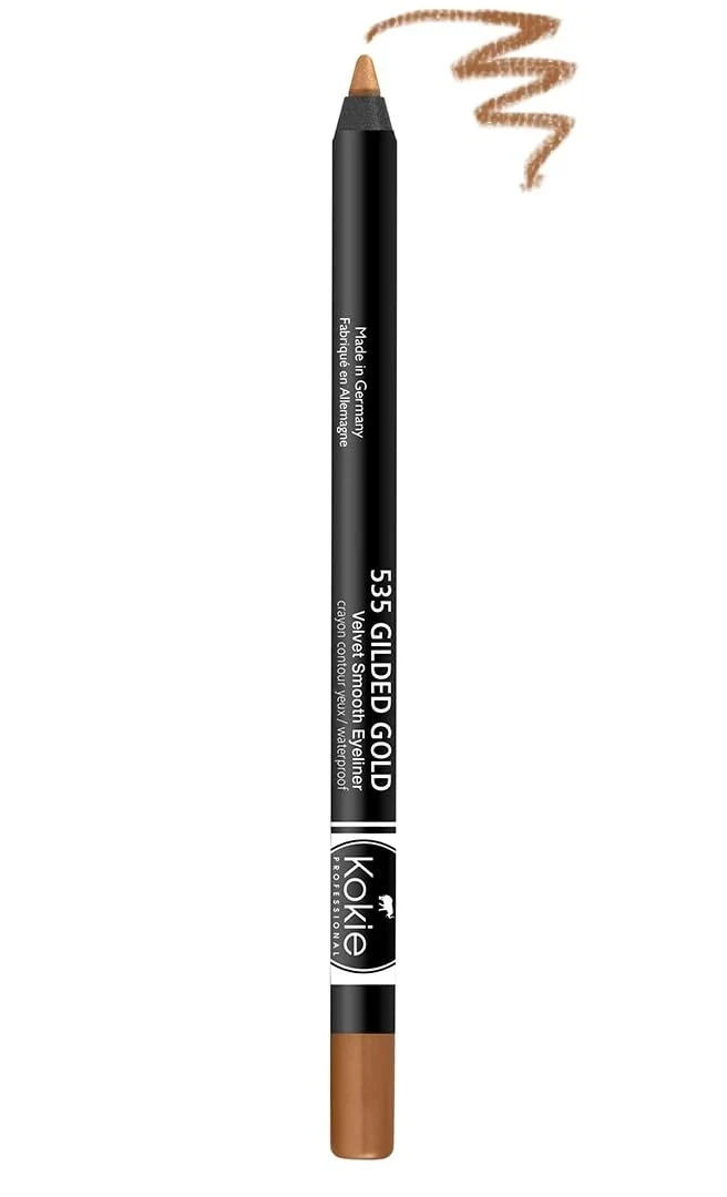 World-Class Kokie Cosmetics Waterproof Velvet Smooth Eyeliner Pencil Gilded Gold 0.042 Ounce Natural