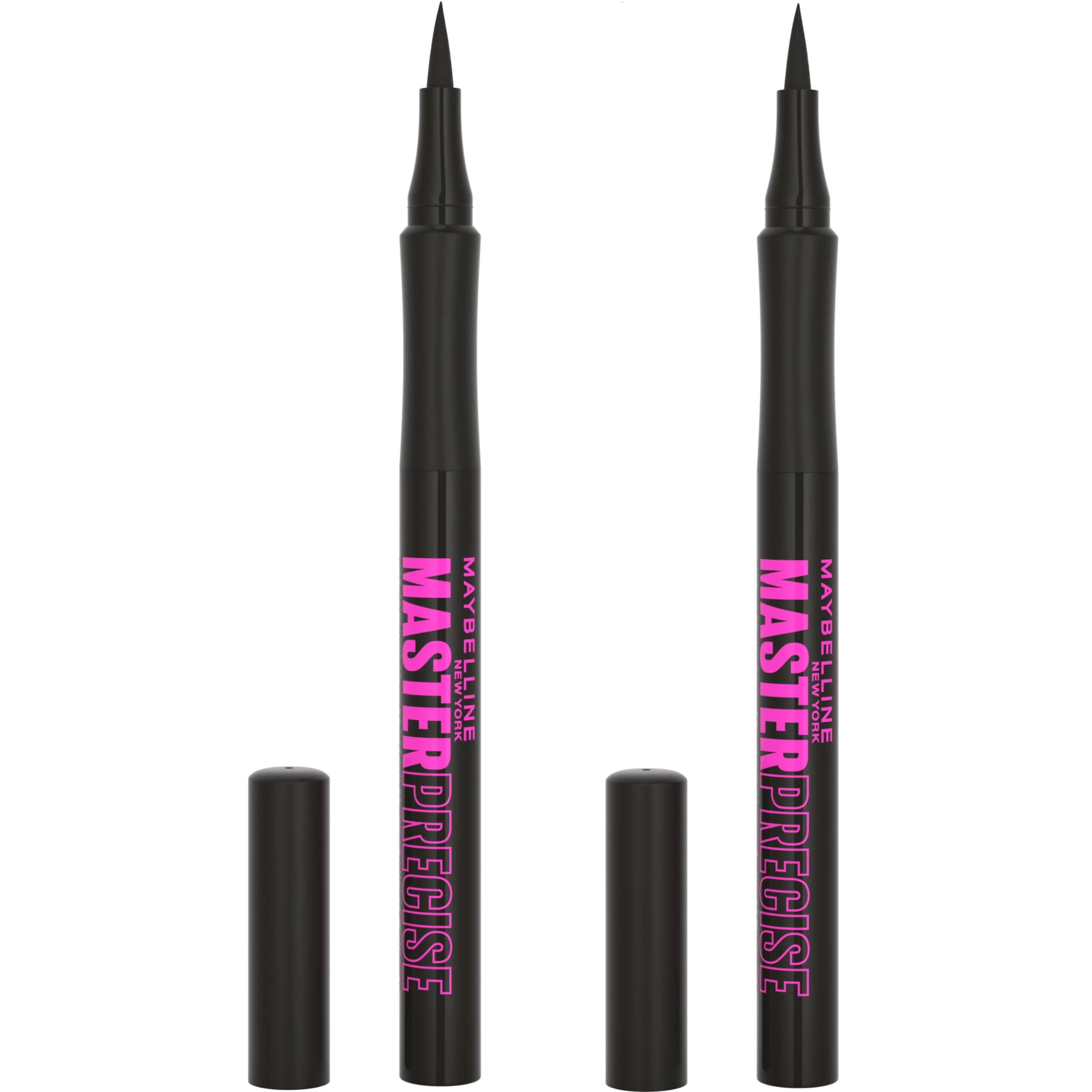 Next-Generation Maybelline Eyestudio Master Precise All Day Waterproof Liquid Eyeliner Makeup Black 2 Count Packaging May Vary Original