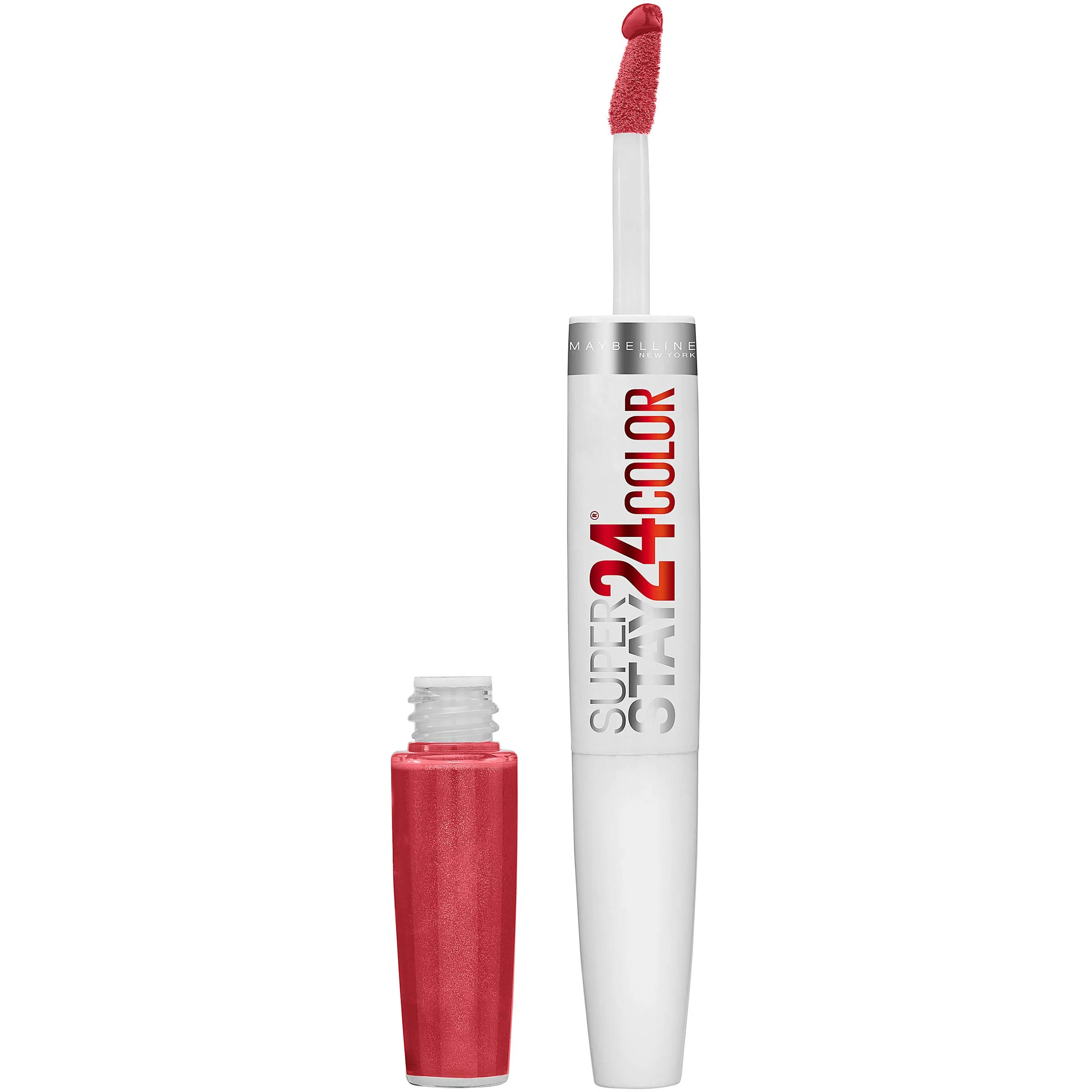 Crafted Maybelline Super Stay 24 2-Step Liquid Lipstick Makeup Long Lasting Highly Pigmented Color with Moisturizing Balm Continuous Coral Coral Pink 1 Top-Quality