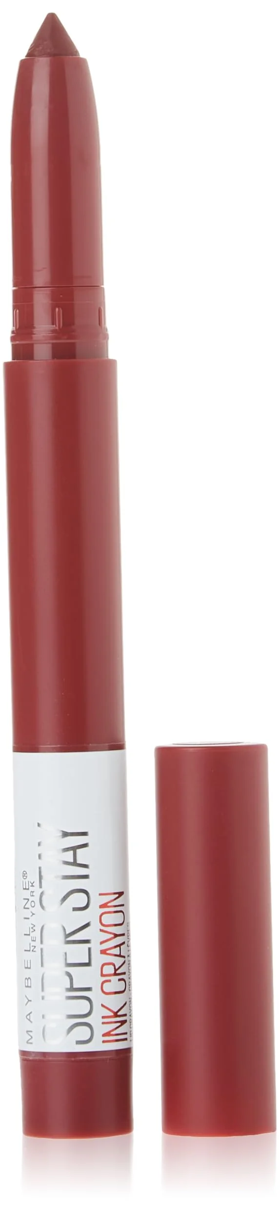 High-Performance Maybelline Super Stay Ink Crayon Lipstick Makeup Precision Tip Matte Lip Crayon with Built-in Sharpener Longwear Up To 8Hrs Make It Happen Berry Top-Quality