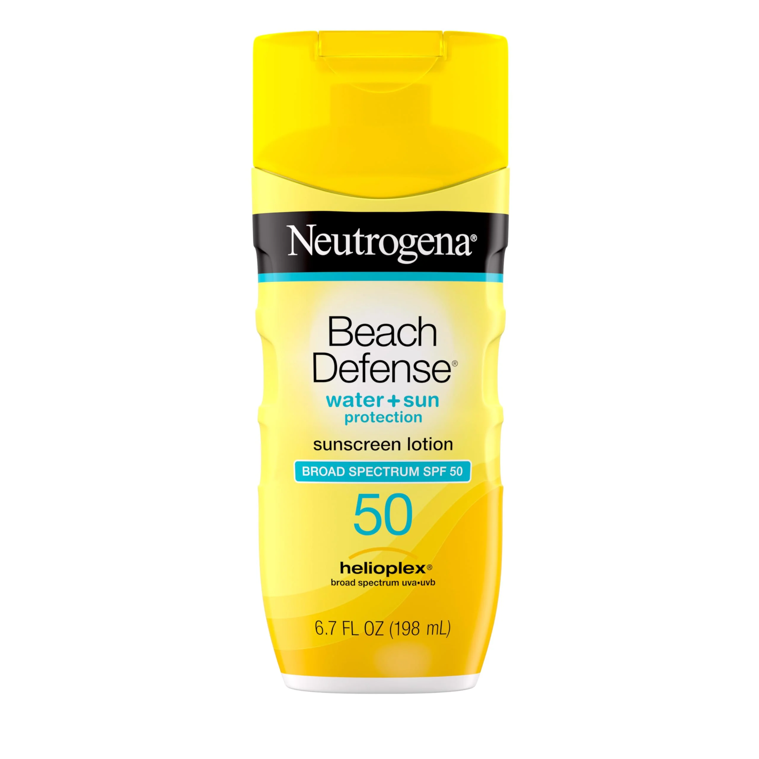 Soft Neutrogena Sunscreen Lotion Beach Defense SPF 50 Face and Body Sunscreen Hawaii Reef Act 104 Compliant Octinoxate Oxybenzone Oil Fast Green