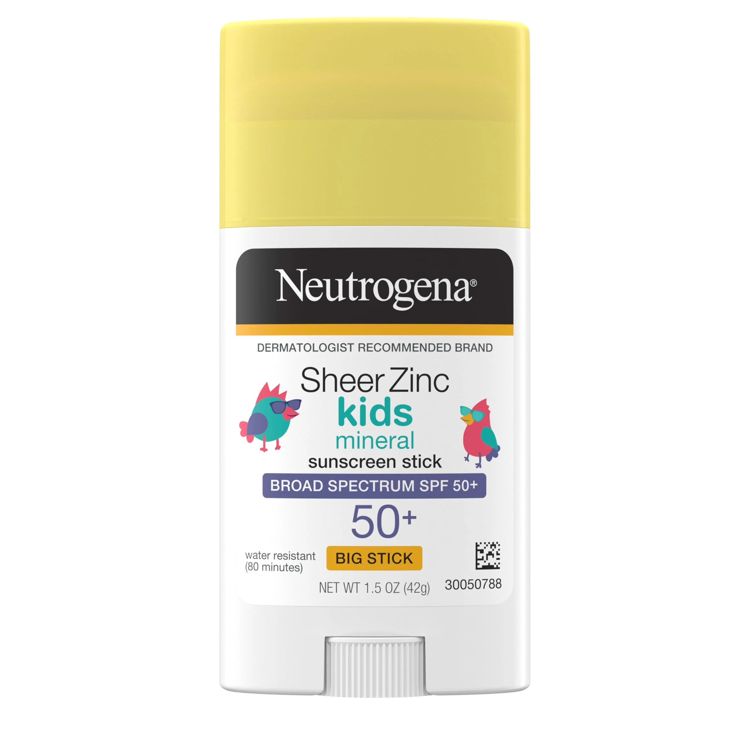 World-Class Neutrogena Sheer Zinc Oxide Kids Mineral Sunscreen Stick Broad Spectrum SPF 50 UVA UVB Protection Water Resistant with Residue- No-Mess Smooth