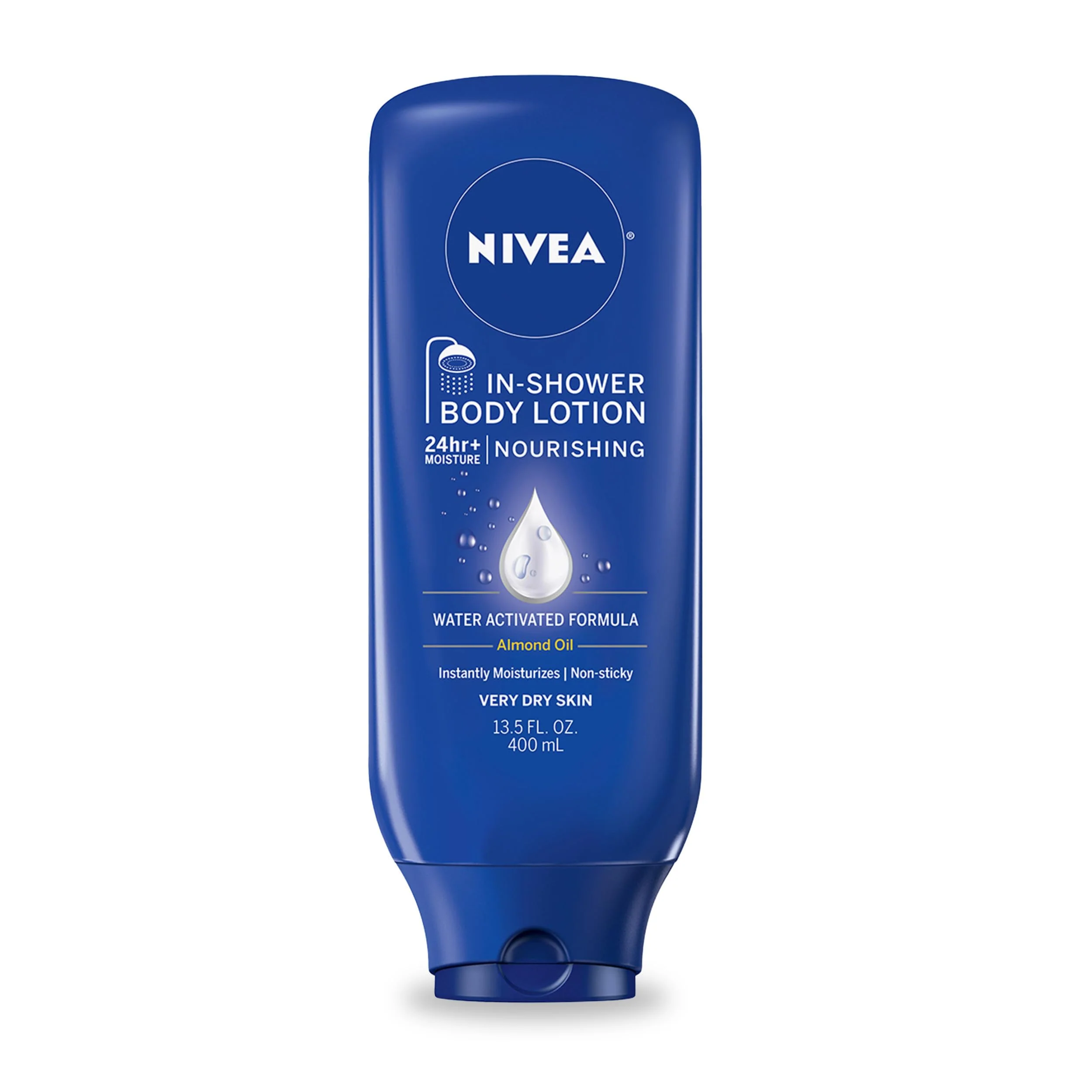 Genuine NIVEA Nourishing In Shower Lotion Water Activated In Shower Moisturizer for Dry to Very Dry Skin 13.5 FL OZ Bottle Convenient