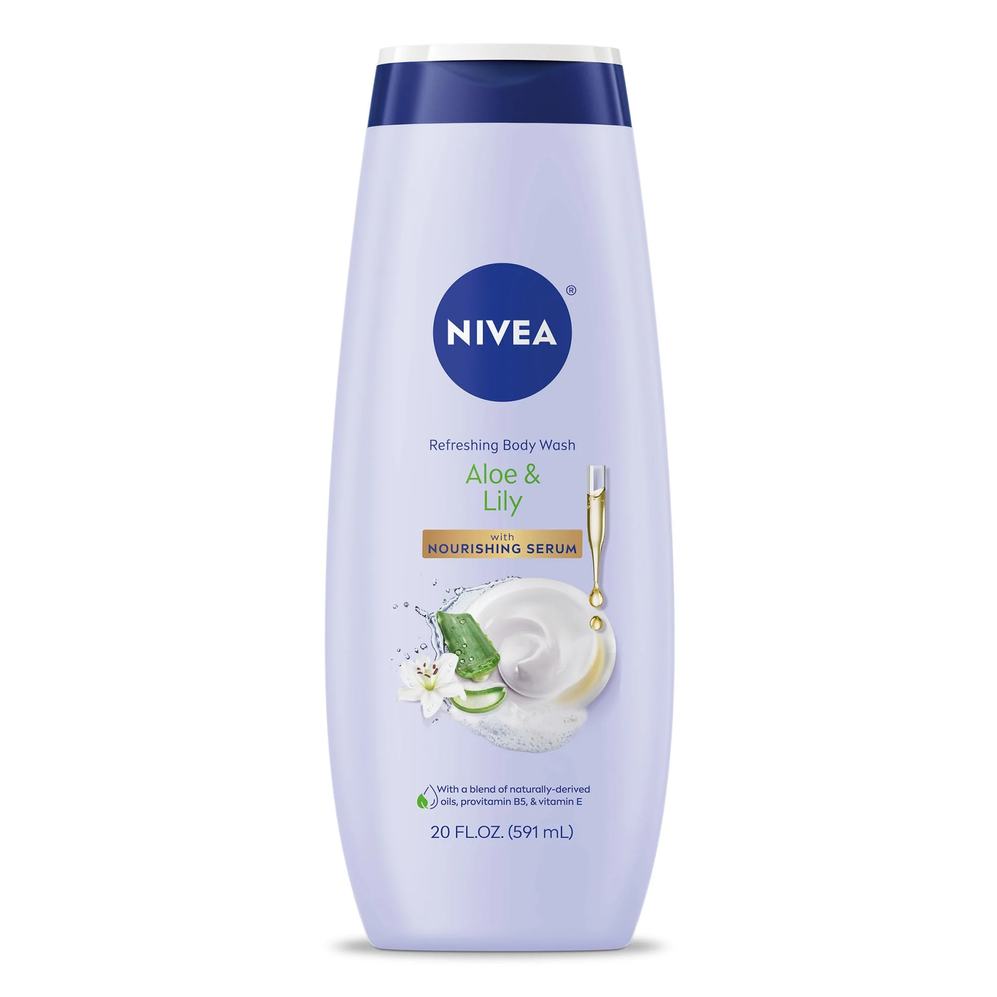 Effective NIVEA Refreshing Fresh Aloe and Lily Body Wash with Nourishing Serum Scented Body Wash for Women Enriched with Provitamin B5 and Vitamin E 20 Fl Oz Optimized