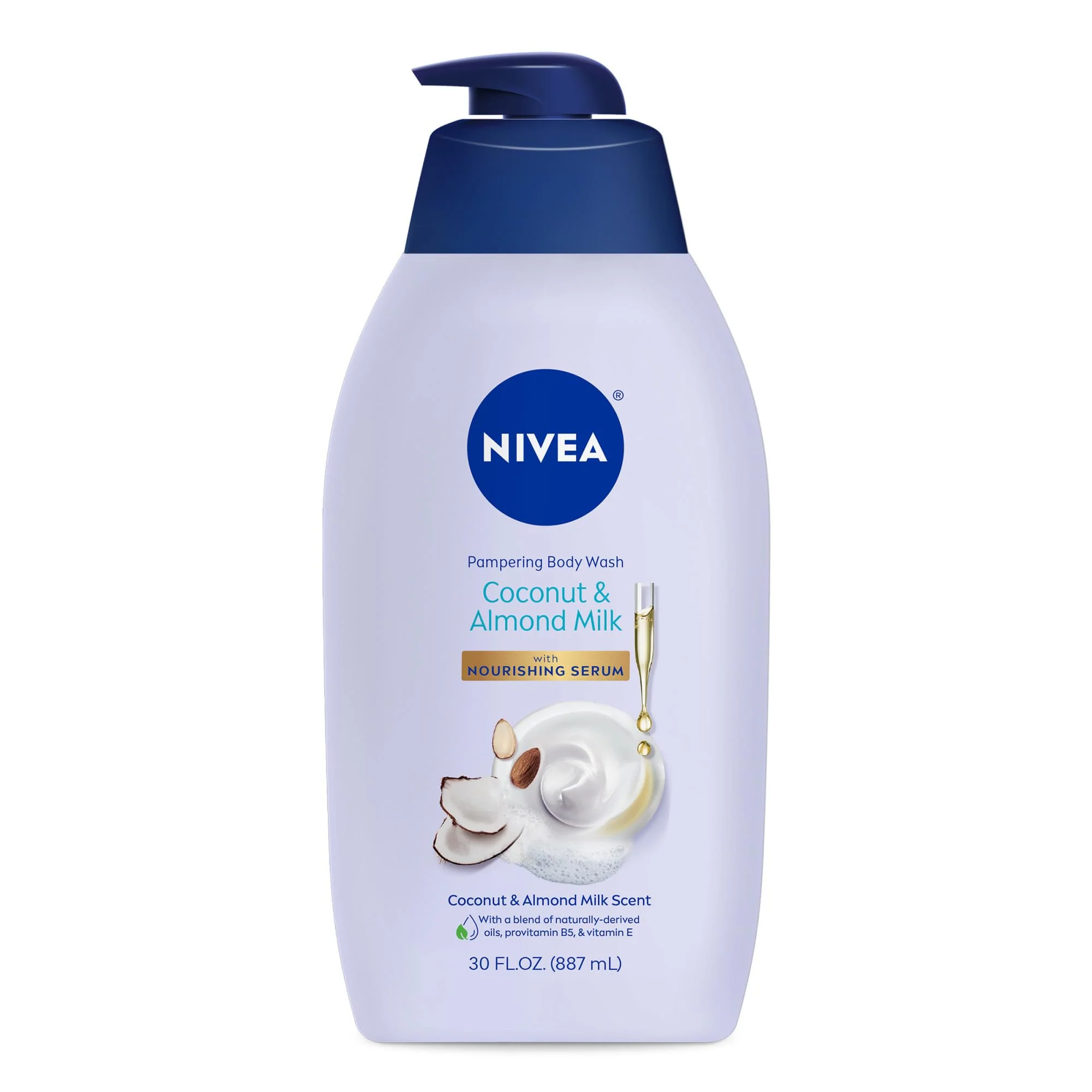 Detailed NIVEA Pampering Coconut and Almond Milk Body Wash with Nourishing Serum Moisturizing Body Wash for Women Enriched with Provitamin B5 and Vitamin E Smooth