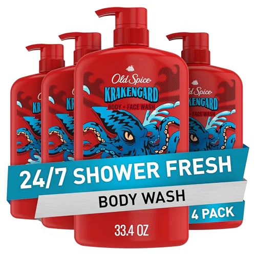 Healthy Old Spice Cleansing Body Wash for Men 3X Defense 24 7 Shower Fresh with Lasting Scent 2-in-1 Body Face Wash Krakengard with Deep Ocean Scent High-Performance
