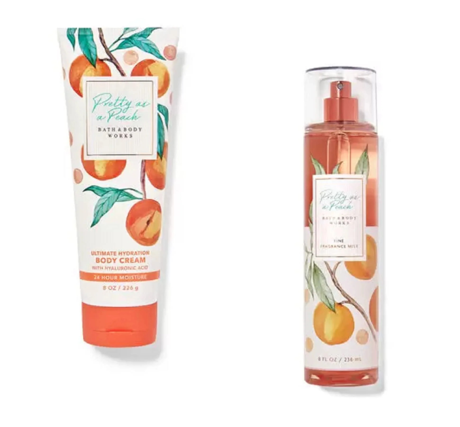 Certified Bath Body Works Signature Collection Pretty as a Peach Gift Set Fine Fragrance Mist Ultra Shea Body Cream Official