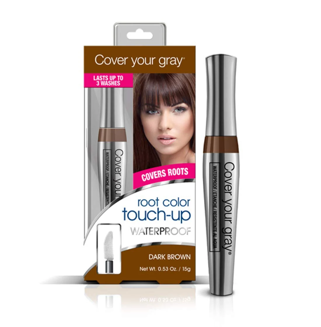 Innovative Cover Your Gray Waterproof Root Touch-Up Dark Brown 0.53 Ounce Elegant