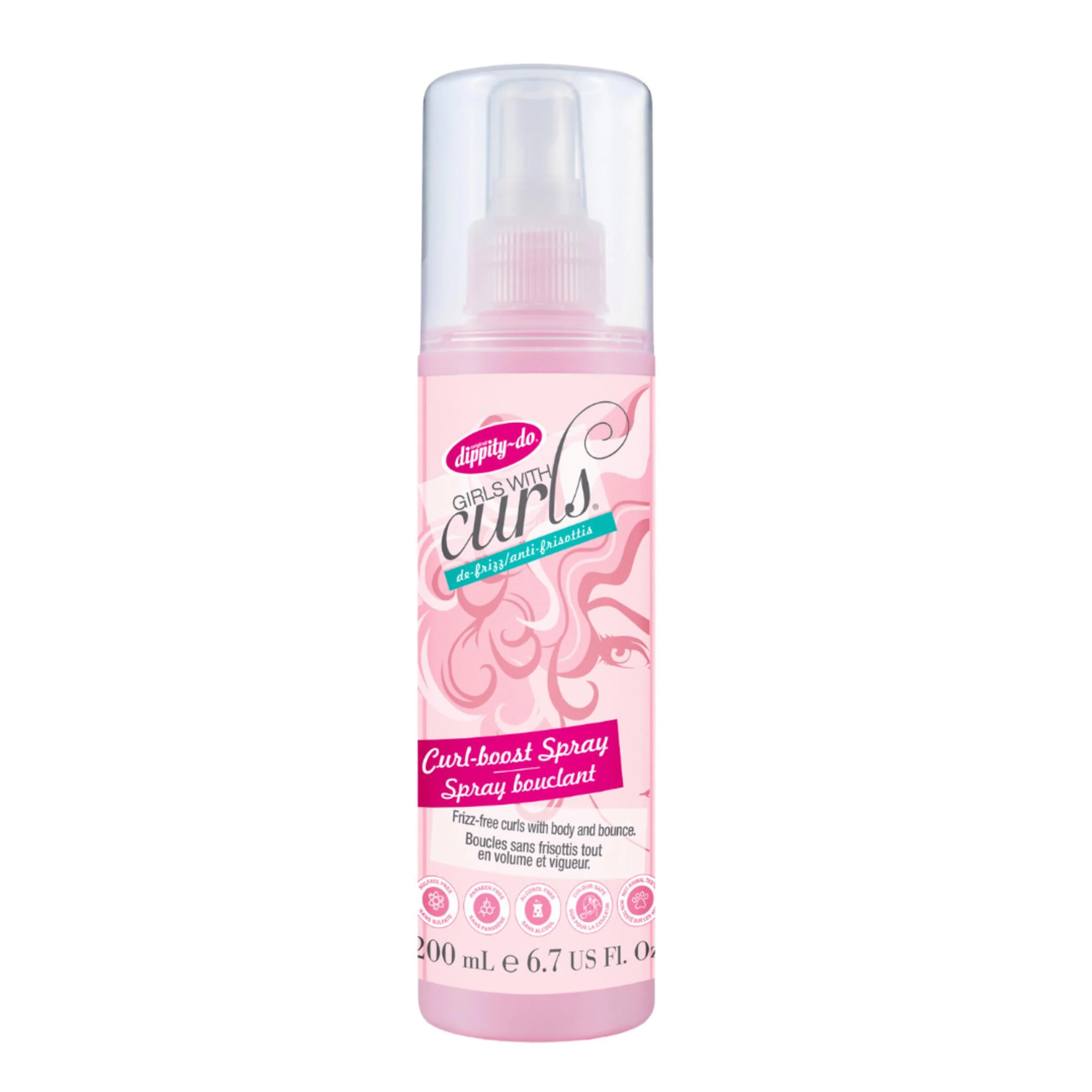 Responsible Dippity Do Girls With Curls De-Frizz Curl-Boost Spray Light 3-in-1 Hair Spray for Refreshing Curly Wavy Hair Hibiscus Olive Oil Anti Frizz Bouncy Fine