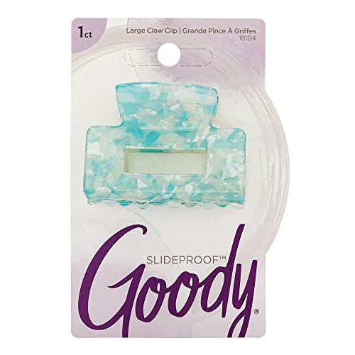 Fine Goody Large Claw Clip 1 Count - Watercolor Blue - for All Hair Types - Great for Easily Pulling Up Your Hair - Pain- Hair Accessories for Women Prestigious