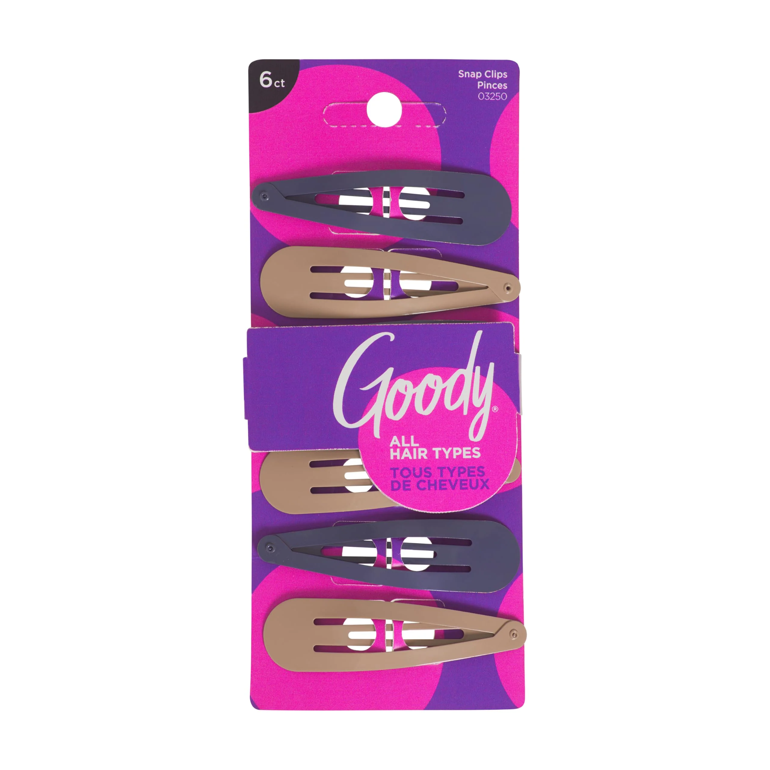 Versatile Goody Snap Hair Clips for Kids - 6 Ct Neutral Tones Hair Barrettes for Women Men Easy Stackable Styling Comfort Contour Design Hair Styling Exceptional