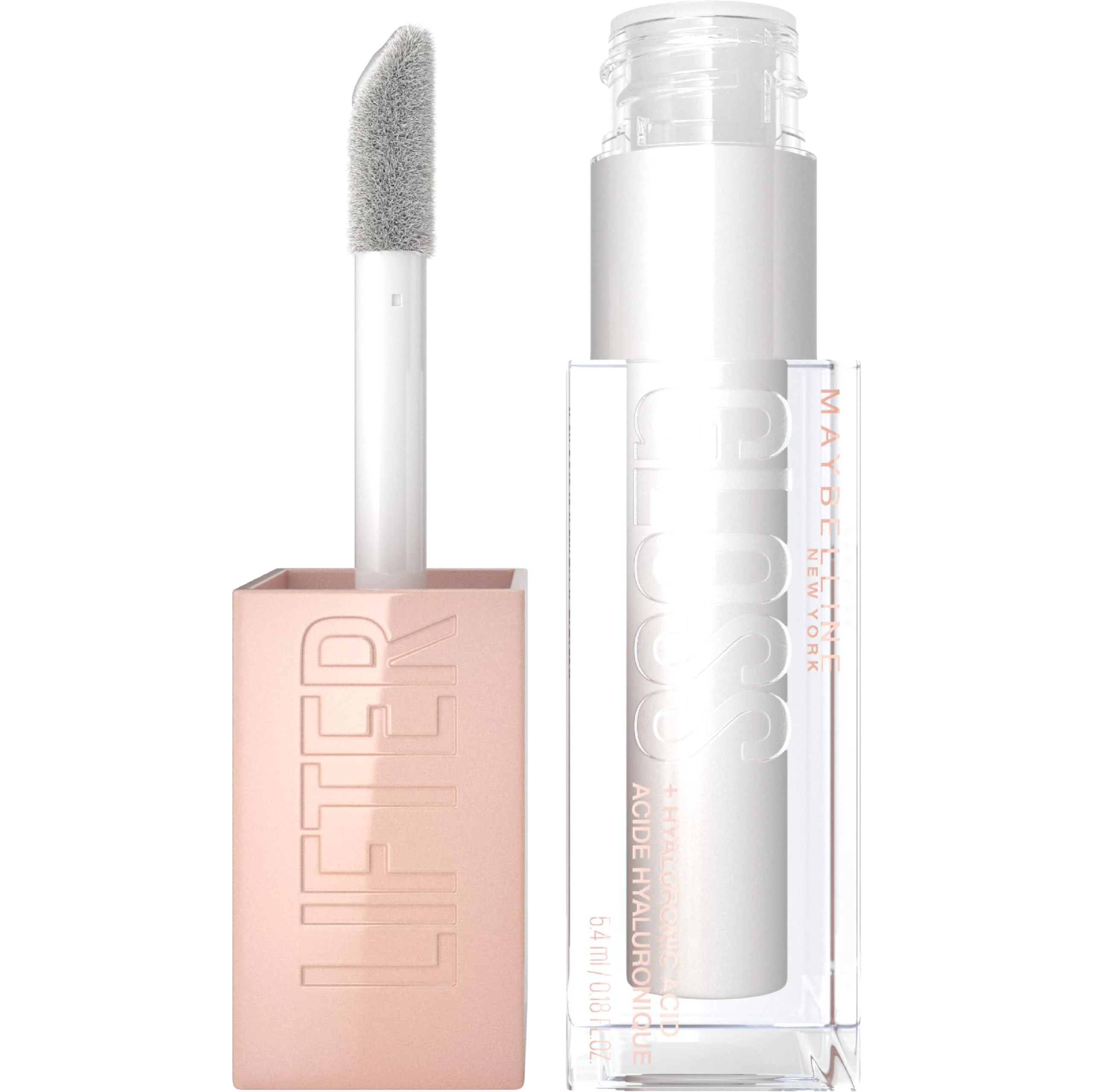 Casual Maybelline Lifter Gloss Hydrating Lip Gloss with Hyaluronic Acid High Shine for Plumper Looking Lips Pearl Silver Pearl Clear 0.18 Ounce Professional