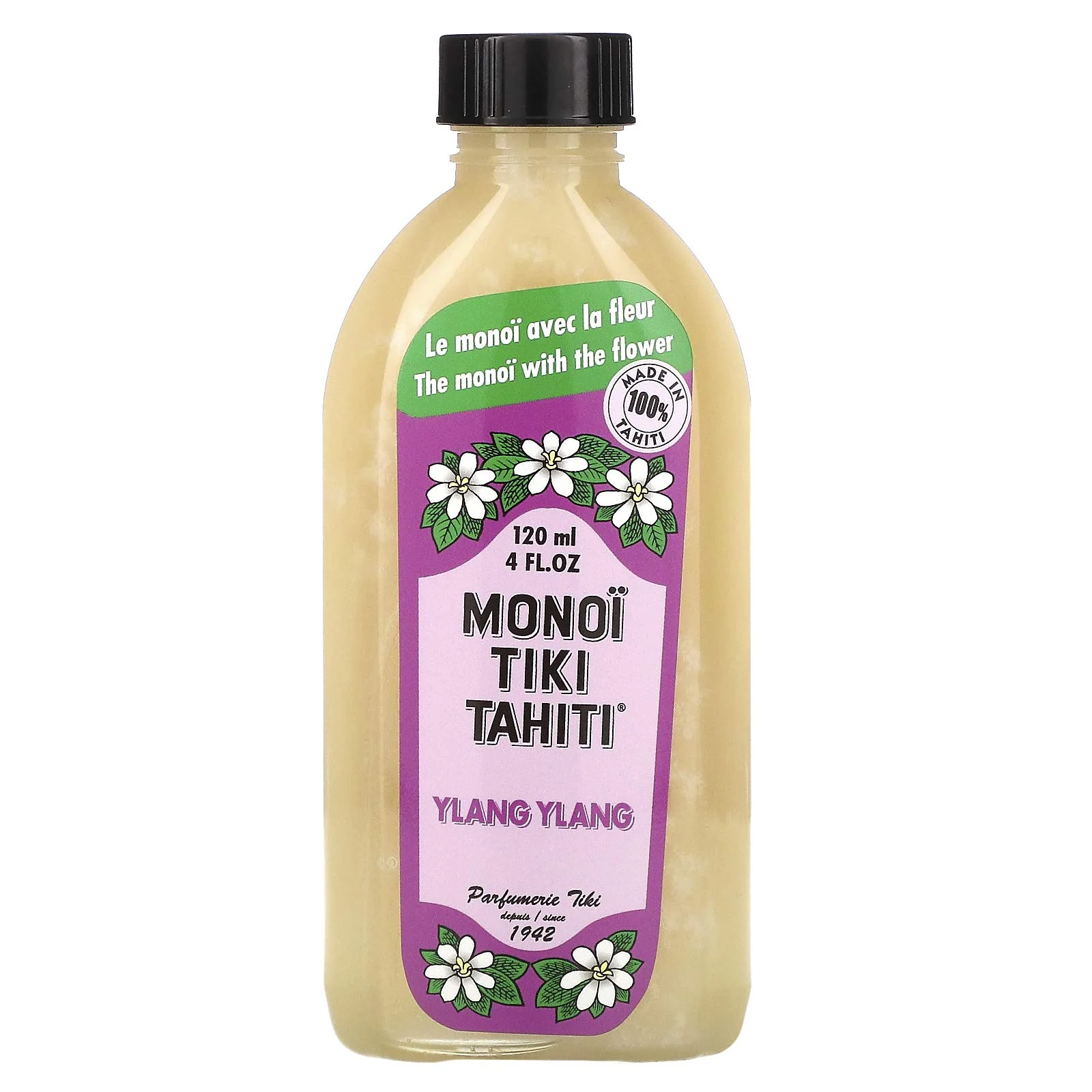 Official Monoi Tiare Tahiti Ylang Ylang Scented Coconut Oil - 4 fl oz Clean