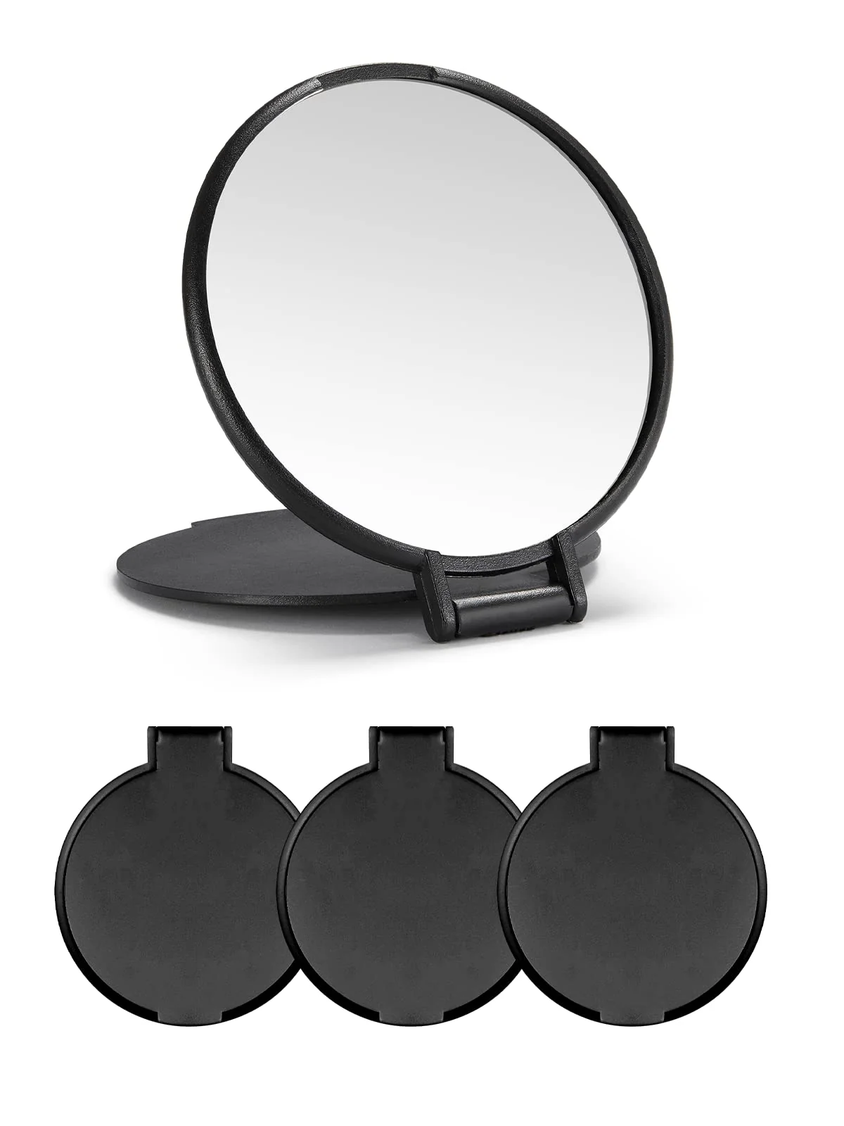 Verified MOMIRA Compact Mirror Bulk Round Makeup Mirror for Purse Set of 3 2.6 L x 2.37 W Black Natural