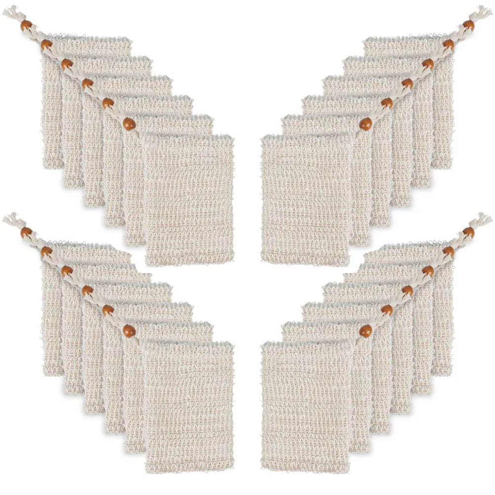 Proven N A OTYMIOW 30 Pack Soap Bags for Bars Soaps Exfoliating Natural Sisal Soap Bag Hand Made Soaps Bag Mesh with Drawstring for Bath Shower Use Green
