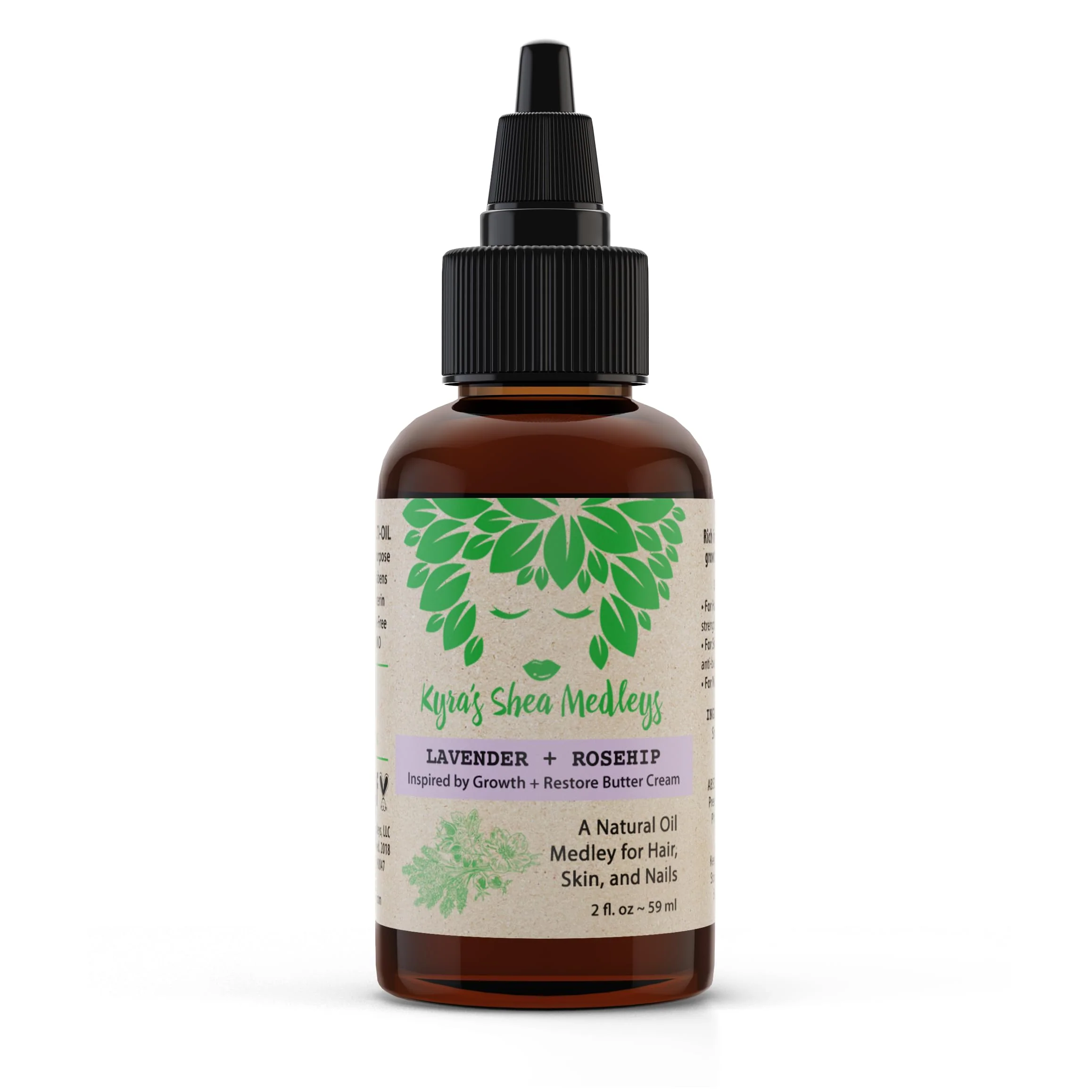 Authentic Multiuse Lavender Rosehip Oil Medley for Face Body and Hair - Natural Rosehip Oil Lavender Essential Oil and Vitamin E - Seals in Moisture High-Quality