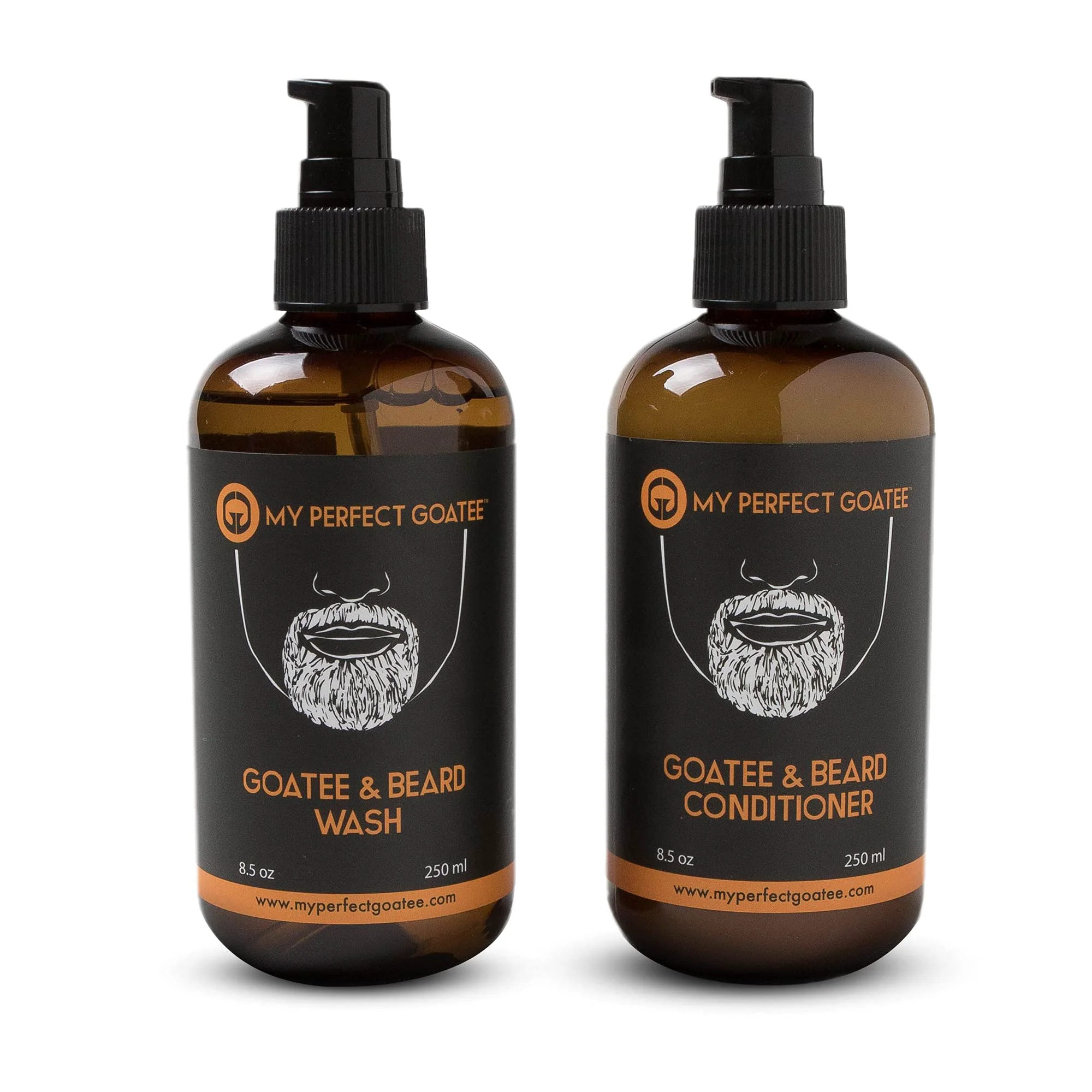 Original My Goatee Beard Wash and Conditioner Set for Men - Complete Beard Care Kit - 8.5oz Each - Softens Strengthens - Eliminates Itch Dandruff Clean