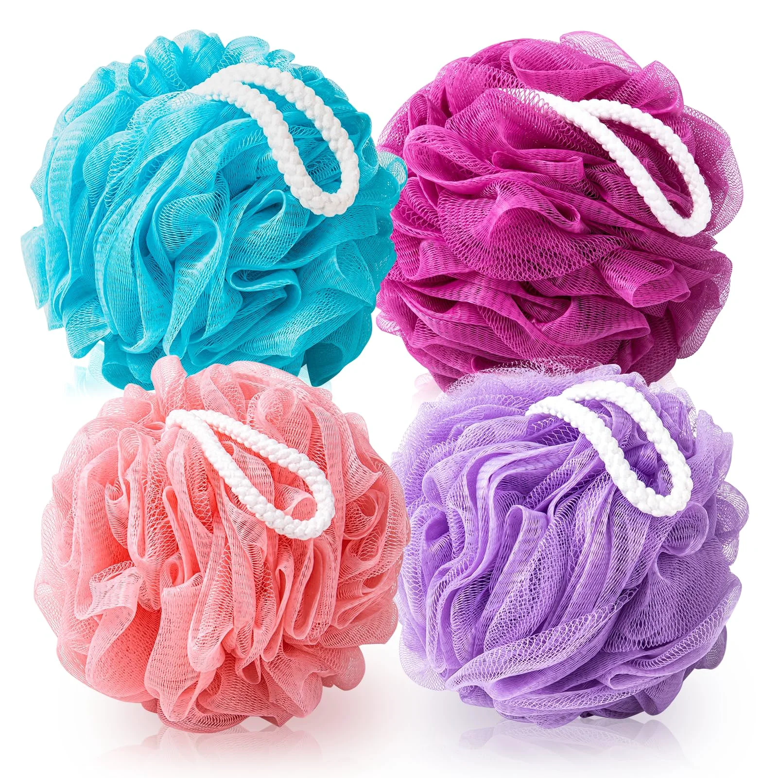 Classic MTDLYICE Loofah for Women 75g 4 Pack Bath Sponge Soft Mesh Shower Puff Loofah Sponge Exfoliating Body Scrubber lufas for Women Shower Accessories Smart