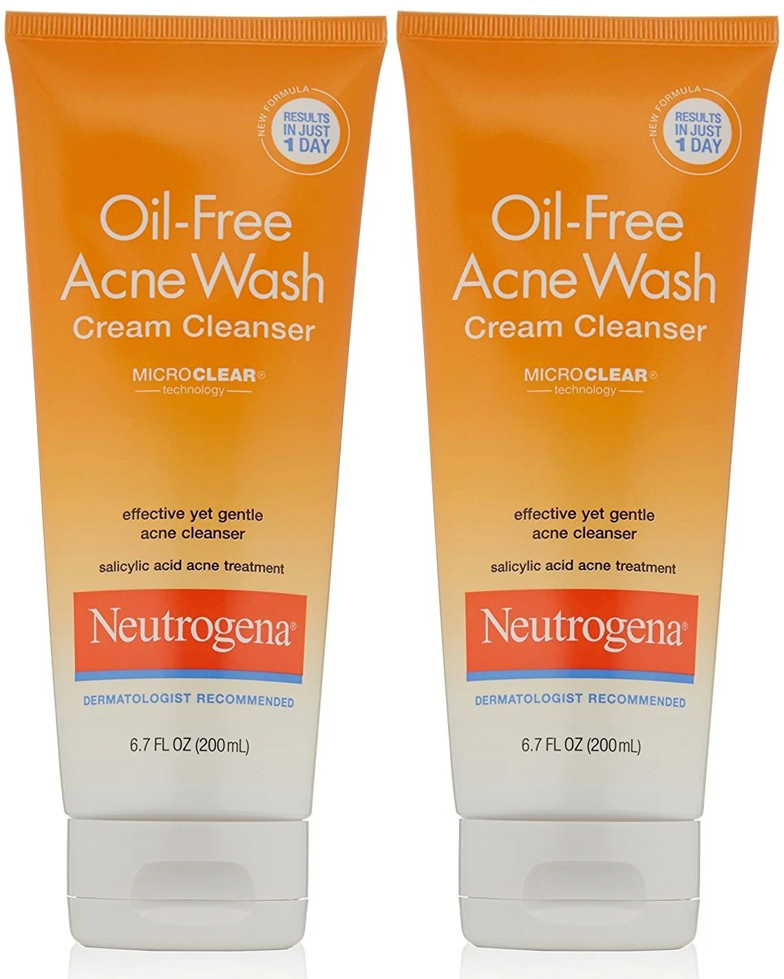 Reusable Neutrogena Acne Wash Cream Cleanser 6.7 Ounce 200ml Pack of 2 Functional