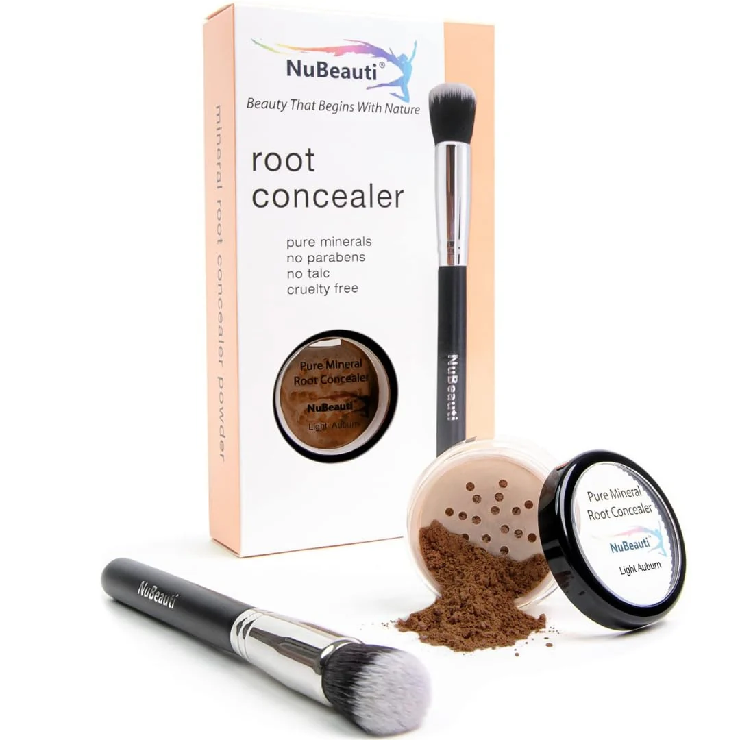 Original Design NuBeauti Hair Root Touch Up Powder - Light Auburn - 11 True-to-Nature Root Concealer Shades - Long-lasting Fragrance Talc Paraben - Safe
