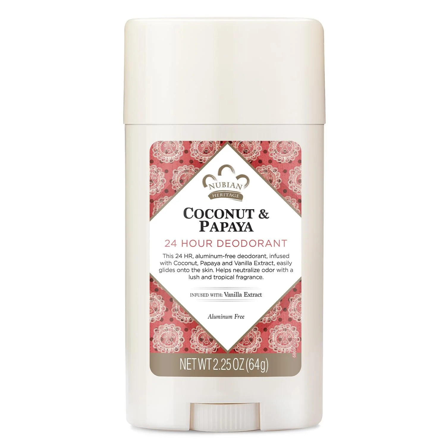 Proven Nubian Heritage Aluminum- Deodorant Coconut Papaya - Natural Deodorant with Organic Shea Butter Vanilla Oil and Aloe Vera 2.25 Oz Reliable