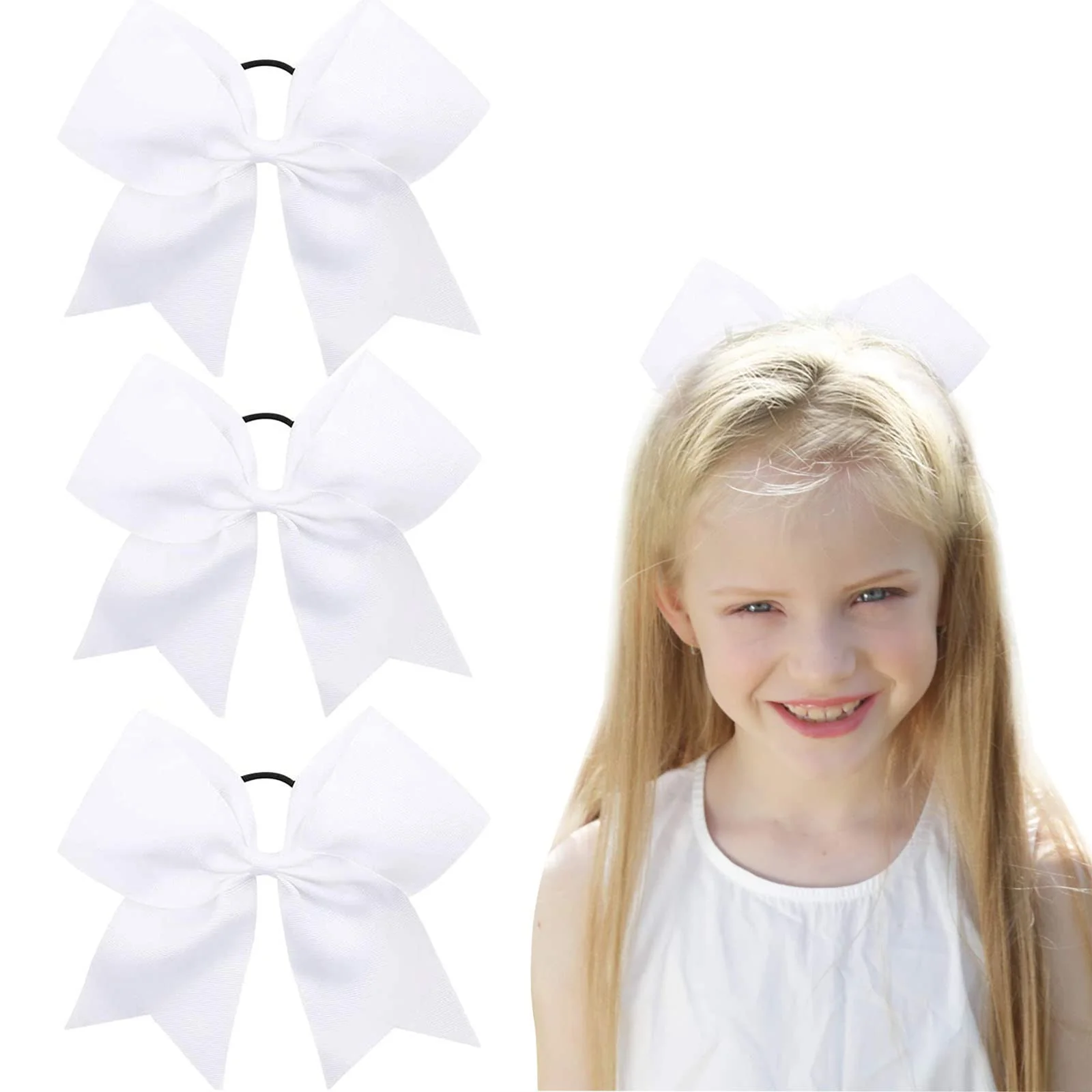 Unique Oaoleer 8inch Jumbo Large Cheer Bows Ponytail Holder Elastic Band Handmade Boutique Hair Accessories for Cheerleading Teen Girls College Women Sports Sophisticated