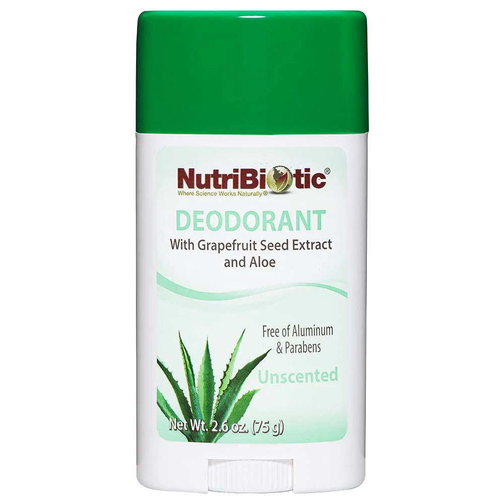 Proven NutriBiotic Unscented Deodorant with GSE 2.6 Ounce Stick with Witch Hazel Grapefruit Seed Extract Aloe Vegan of Aluminum Paraben Superior