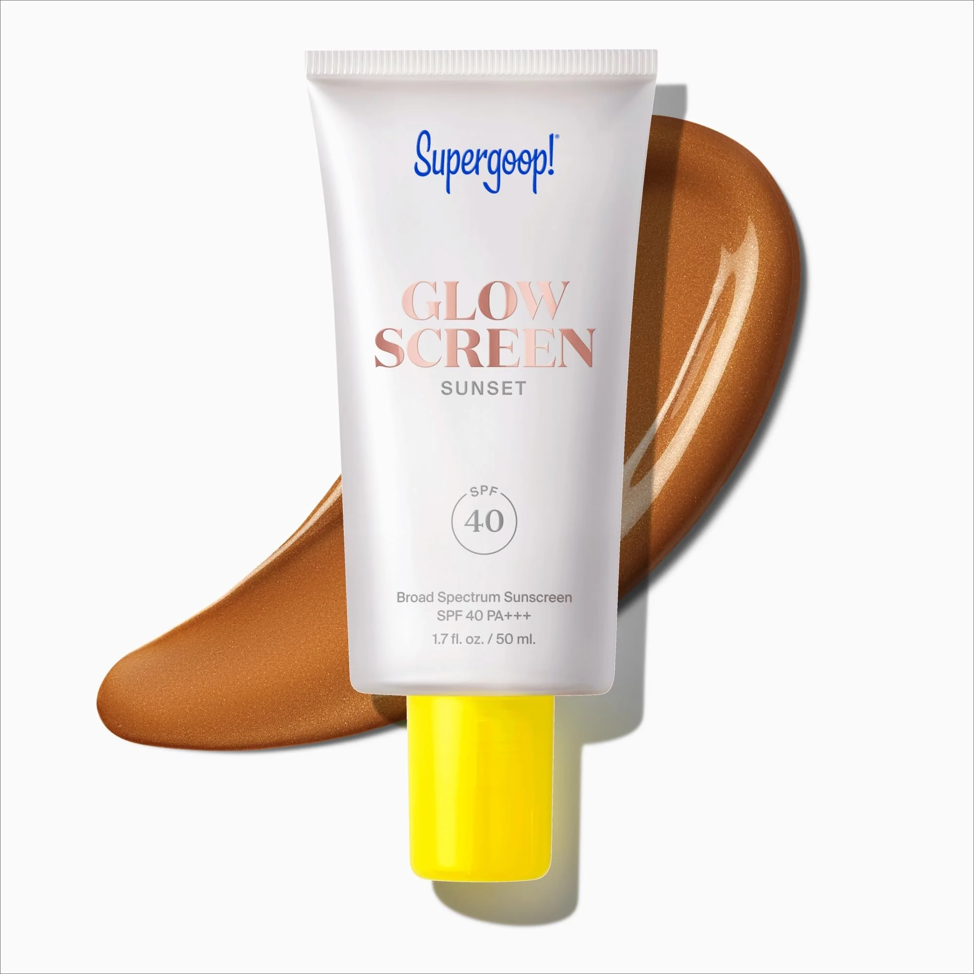 Unique Supergoop Glowscreen SPF 40 Sunset Deep Bronze Glow - 1.7 fl oz - Glowy Primer Broad Spectrum Tinted Sunscreen - Helps Filter Blue Light Responsible