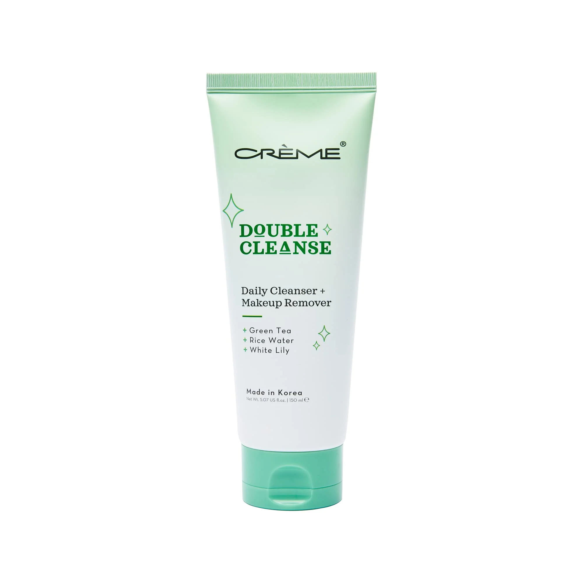 Exclusive The Crème Shop Korean Skincare Double Cleanse 2-In-1 Green Tea Face Wash Brightening Treatment Acne Treatment Calms Redness Cleanses Pores Makeup Verified