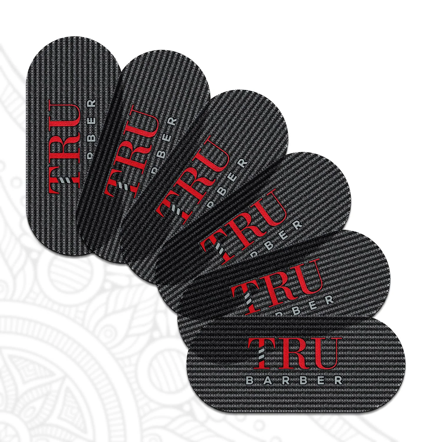 Next-Generation TRU BARBER HAIR GRIPPERS ® BUNDLE PACK 6 PCS for Men and Women - Salon and Barber Hair Clips for Styling Hair holder Grips Black Red Certified